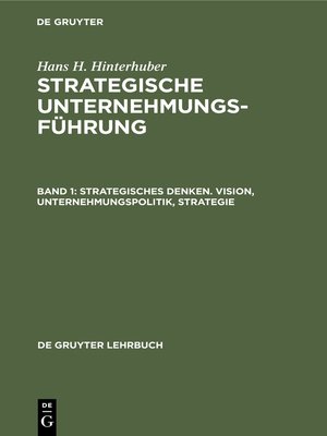 cover image of Strategisches Denken. Vision, Unternehmungspolitik, Strategie